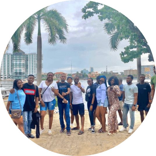 Group picture on a beach